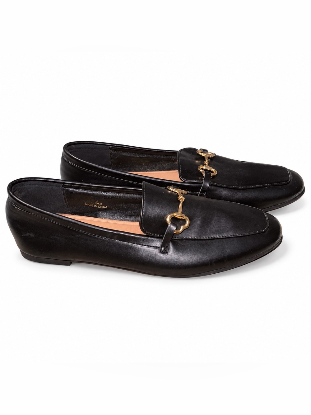 Nicole Miller New York Black Gold Horsebit Loafers – Size 10